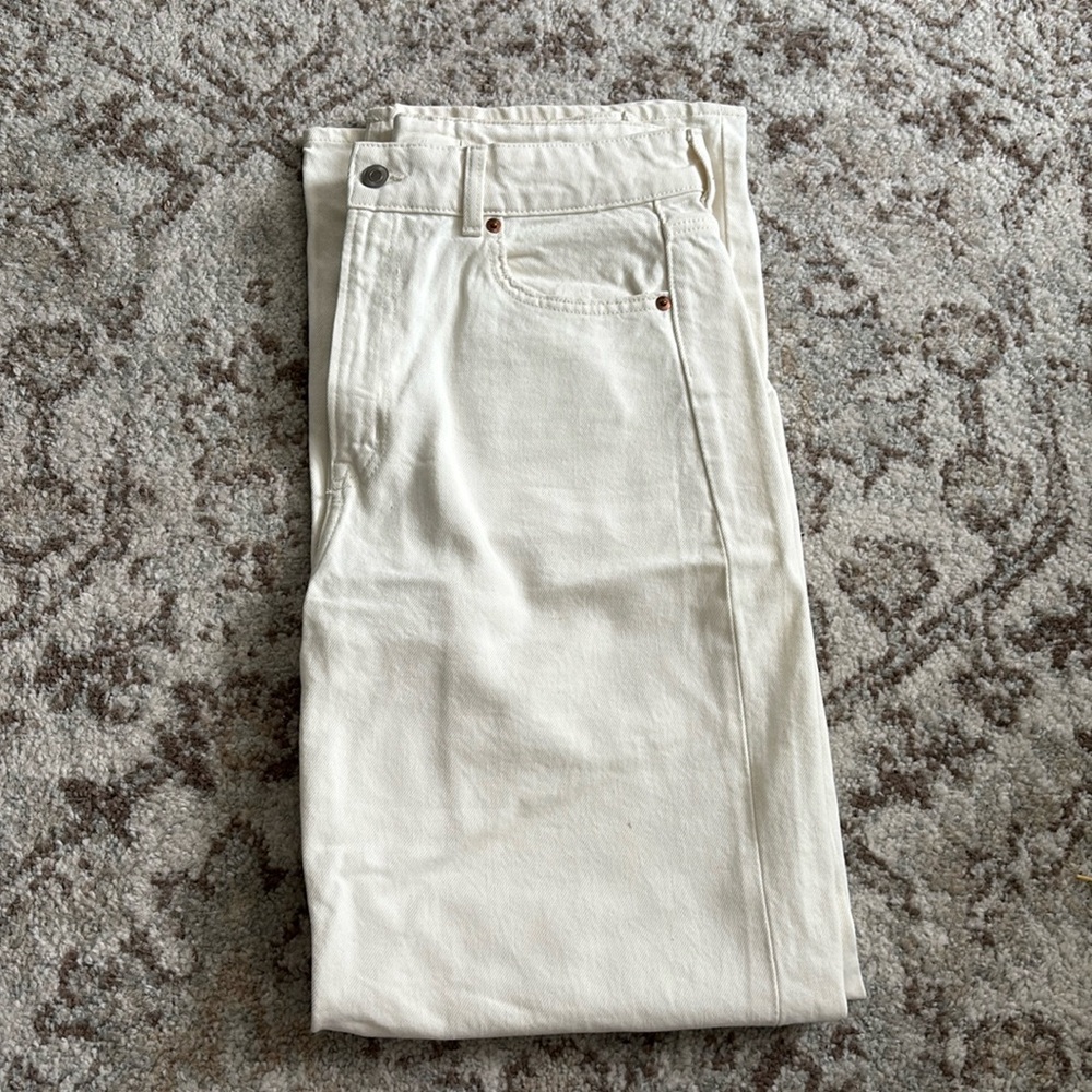 White H&M flare jeans